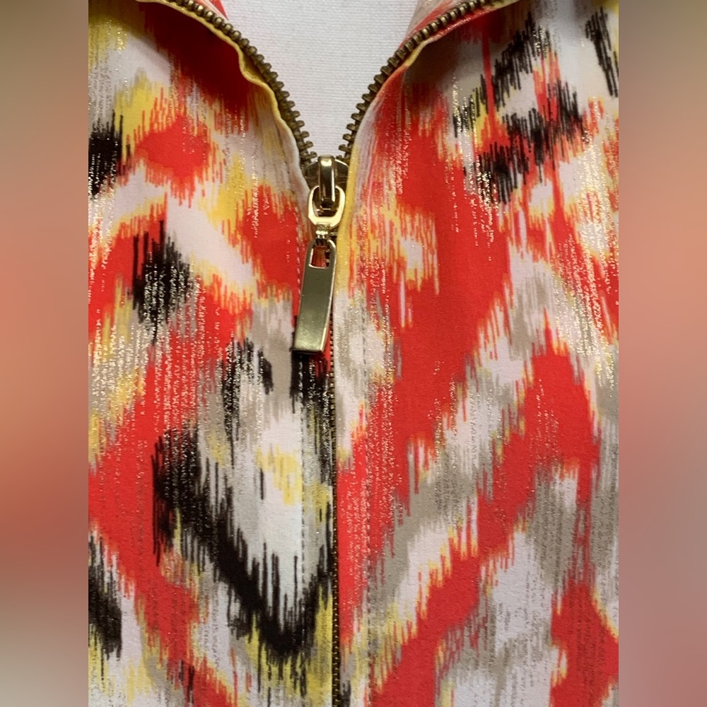 LAURA ASHLEY ABSTRACT PRINT LIGHTWEIGHT FULL ZIP JACKET - SZ SMALL - Picture 4 of 7